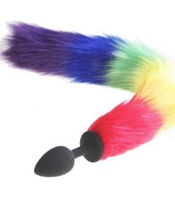 Colorful Fox Tail Silicone Anal Plug - Unique Adult Toy