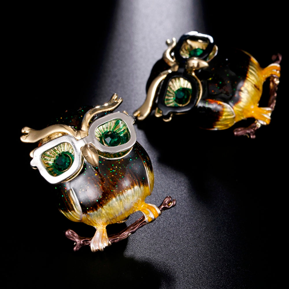 Fashionable Owl Brooch with Pearl Accents (In Stock)