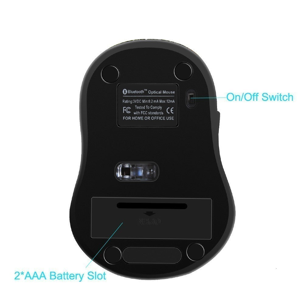 Bluetooth Wireless Gaming Mouse with 1600 DPI and 6 Buttons