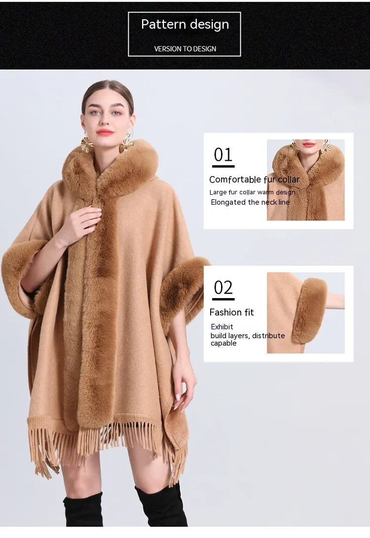 Cashmere Inverness with Fur Collar
