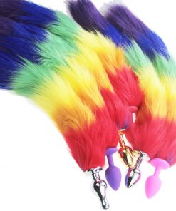 Colorful Fox Tail Silicone Anal Plug - Unique Adult Toy