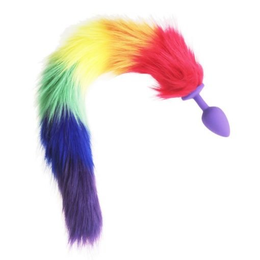 Colorful Fox Tail Silicone Anal Plug - Unique Adult Toy